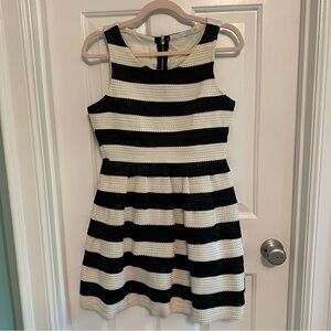 Jun & Ivy Black and White Stripe Fit and Flair Bandage Dress, Size M